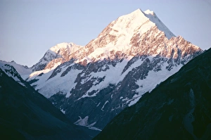 Oceania Travel Destination Prints: Mount Cook in the setting sun