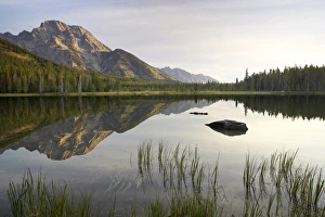 Rural Mountain Landscape Prints: Mount Moran reflected in String Lake