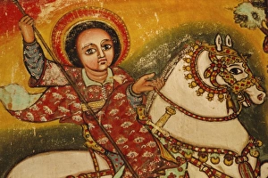 Mural painting in the Church of Narga Selassie, Dek Island on Lake Tana, Ethiopia, Africa Mural painting in the Church of Narga Selassie, Dek Island on Lake Tana, Ethiopia, Africa