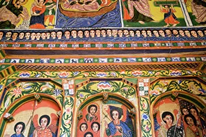 Murals in the beautifully painted Inner Sanctuary of the Christian Church of Ura Kedane Murals in the beautifully painted Inner Sanctuary of the Christian Church of Ura Kedane