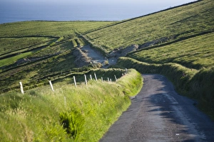 Narrow roads passing through the verdant Irish countryside in County Kerry Narrow roads passing through the verdant Irish countryside in County Kerry