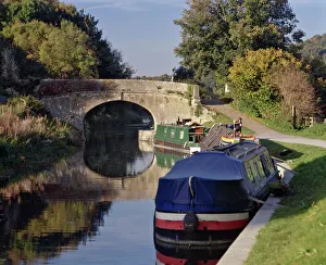 Narrowboats moored on the Kennet and Avon Canal at Bathampton, near Bath Narrowboats moored on the Kennet and Avon Canal at Bathampton, near Bath