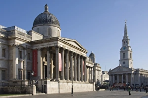 The National Gallery and St. Martins in the Fields, Trafalgar Square, London The National Gallery and St. Martins in the Fields, Trafalgar Square, London