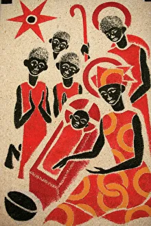 Nativity scene fresco designed and painted in 1963 by Dom Georges Saget Nativity scene fresco designed and painted in 1963 by Dom Georges Saget