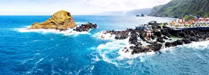 Natural salt water swimming pools made of volcanic rock, Porto Moniz, Madeira island Natural salt water swimming pools made of volcanic rock, Porto Moniz, Madeira island