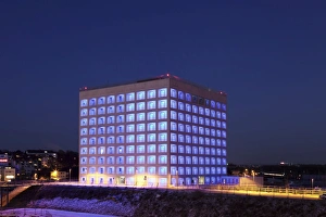 Traditional German Building Design Prints: New Library at Mailander Platz square