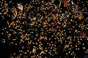 Night vigil, Pope Benedict XVIs visit to Lourdes, Hautes Pyrenees, France, Europe Night vigil, Pope Benedict XVIs visit to Lourdes, Hautes Pyrenees, France, Europe