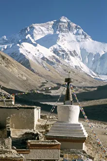 North side of Mount Everest (Chomolungma), from Rongbuk monastery, Himalayas North side of Mount Everest (Chomolungma), from Rongbuk monastery, Himalayas
