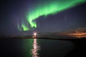 Northern Lights (Aurora Borealis) at Grotta Island Lighthouse, Seltjarnarnes Peninsula Northern Lights (Aurora Borealis) at Grotta Island Lighthouse, Seltjarnarnes Peninsula
