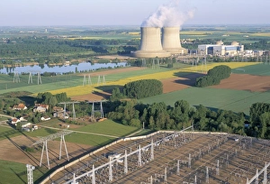 Nuclear power station of Saint Laurent-des-Eaux, Pays de Loire, Loire Valley Nuclear power station of Saint Laurent-des-Eaux, Pays de Loire, Loire Valley