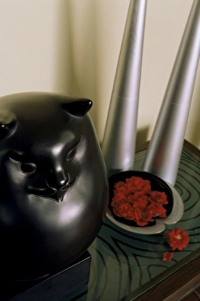 New Delhi Architecture Prints: Detail of objects in the contemporary home of a wealthy