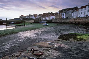 Scotland Travel Images Prints: Old harbour at sunset