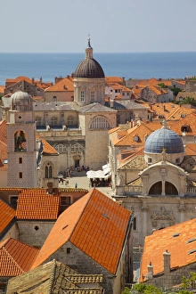 Romanesque Cathedral Architecture Prints: Old Town rooftops and Cathedral dome