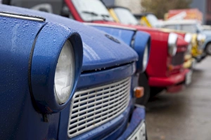 The old Trabant automobiles, produced in the former East Germany, Berlin, Germany, Europe The old Trabant automobiles, produced in the former East Germany, Berlin, Germany, Europe