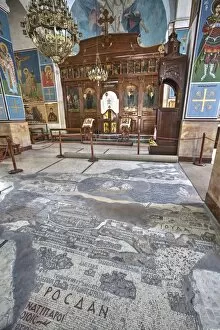 Images Dated 17th April 2015: Oldest map of Palestine, mosaic, dated AD 560, St. Georges Church, Madaba, Jordan