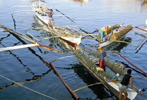 Filipino Fishermen At Work Prints: Outriggers