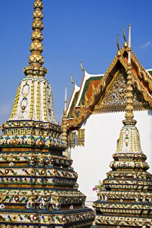 Pagodas at Wat Pho Temple, Rattanakosin District, Bangkok, Thailand, Southeast Asia, Asia Pagodas at Wat Pho Temple, Rattanakosin District, Bangkok, Thailand, Southeast Asia, Asia