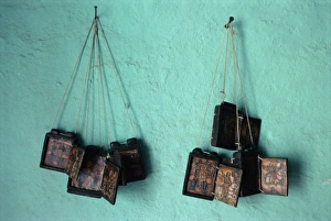 Painted Christian items, Axoum (Axum) (Aksum), Tigre region, Ethiopia, Africa Painted Christian items, Axoum (Axum) (Aksum), Tigre region, Ethiopia, Africa