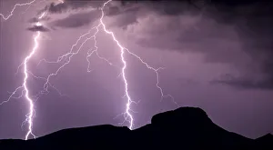 A panorama photo of lightning striking the slopes of Woolsey Peak during the 2012 A panorama photo of lightning striking the slopes of Woolsey Peak during the 2012