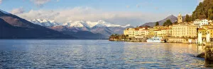 Images Dated 19th February 2020: Panoramic view of Bellagio with snowcapped mountains in the background, Lake Como