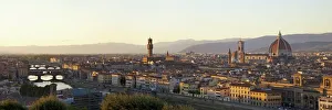 Panoramic view of Ponte Vecchio, River Arno, Palazzo Vecchio and Duomo from Piazzale Michelangelo Panoramic view of Ponte Vecchio, River Arno, Palazzo Vecchio and Duomo from Piazzale Michelangelo