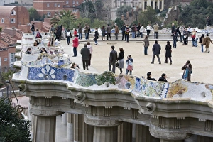 Prints of Parc Guell, UNESCO World Heritage Site, Barcelona, Catalonia, Spain, Europe Barcelona Prints: Parc Guell Print, Barcelona Landscape