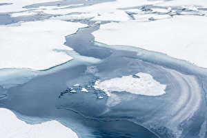 Travel Destination In North America Prints: Patterns in shore fast ice, Lancaster Sound, Nunavut, Canada, North America