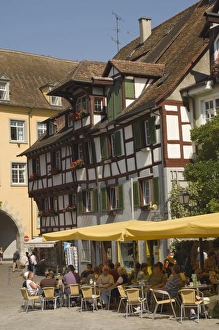 Lake Constance Europe Prints: Pavement cafe in main square