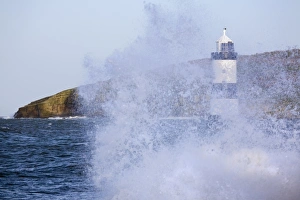 Wales Prints: Penmon Point Lighthouse Print, Anglesey Coastline