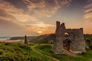 Wales Prints: Pennard Castle Print: Gower, Wales Landscape