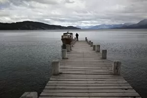 Images Dated 15th November 2015: Pier on Lake Nahuel Huapi, Villa La Angostura, Nahuel Huapi National Park, The Lake District