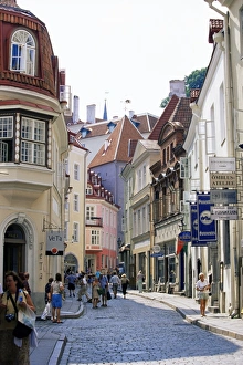 Prints of Pikk Street, Old Town, Tallinn, Estonia, Baltic States, Europe Estonia Prints: Pikk Street Print, Tallinn Old Town Scene