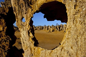 Pinnacles Desert Prints: Pinnacles desert limestone pillars, Nambung National Park, Western Australia