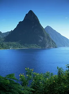 Images Dated 23rd January 2000: The Pitons Print - St. Lucia Landscape Photography