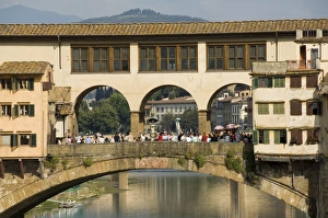 Prints of Ponte Vecchio, famous bridge over the Arno River, Florence (Firenze), Tuscany, Italy, Europe River Prints: Ponte Vecchio Print, Florence Italy