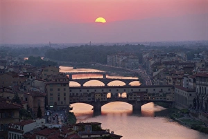 The Ponte Vecchio and other bridges over the River The Ponte Vecchio and other bridges over the River