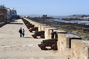Portuguese cannons along the ramparts, Essaouira, Atlantic coast, Morocco, North Africa Portuguese cannons along the ramparts, Essaouira, Atlantic coast, Morocco, North Africa