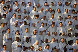 Priests and seminarists at Mass celebrated by Pope Benedict XVI, Paris, France, Europe Priests and seminarists at Mass celebrated by Pope Benedict XVI, Paris, France, Europe