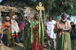 Procession of Christian men and crosses, Rameaux festival, Axoum (Axum) (Aksum) Procession of Christian men and crosses, Rameaux festival, Axoum (Axum) (Aksum)