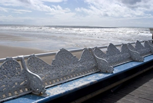 Promenade overlooking the beach from the Central Pier, Blackpool, Lancashire Promenade overlooking the beach from the Central Pier, Blackpool, Lancashire