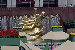 Prometheus Statue Print, Rockefeller Center, New York City