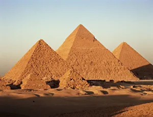 Pyramids at sunset, Giza, UNESCO World Heritage Site, near Cairo, Egypt Pyramids at sunset, Giza, UNESCO World Heritage Site, near Cairo, Egypt