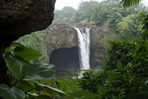 Rainbow Prints: Rainbow Falls Print, Hawaii Island Landscape
