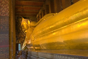 Reclining Buddha at Wat Pho Temple, Rattanakosin District, Bangkok, Thailand Reclining Buddha at Wat Pho Temple, Rattanakosin District, Bangkok, Thailand