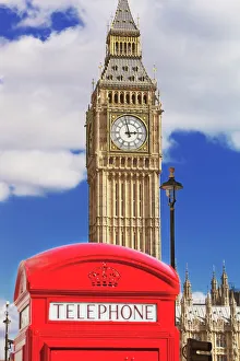 Red telephone box and Big Ben, Westminster, UNESCO World Heritage Site Red telephone box and Big Ben, Westminster, UNESCO World Heritage Site