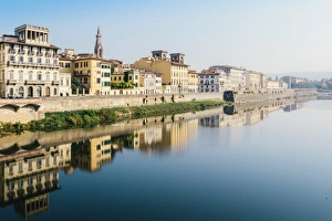 River Arno Reflection Print, Florence Italy