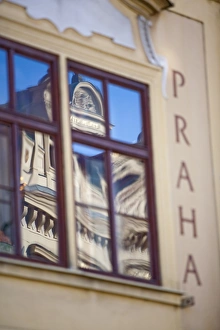 Czech Republic Travel Destination Prints: Reflection, Old Town Square, Prague, Bohemia, Czech Republic, Eirp[e