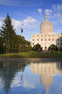 Reflection of the State Capitol building Print
