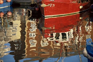 Hampshire England Landscape Prints: Reflection in water, Camber Docks, Old Portsmouth, Hampshire, England, United Kingdom