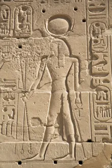 Relief of Deity, Karnak Temple Complex, UNESCO World Heritage Site, Luxor, Thebes, Egypt Relief of Deity, Karnak Temple Complex, UNESCO World Heritage Site, Luxor, Thebes, Egypt